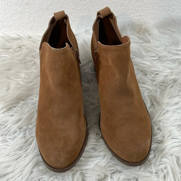 Steve Madden Ruebey Suede Light Brown Leather Booties Boots Heels Shoes Size 9.5 - Picture 2 of 14